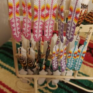 Beaded feather earrings