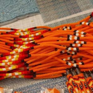 Orange Lanyard Peyote Stitch